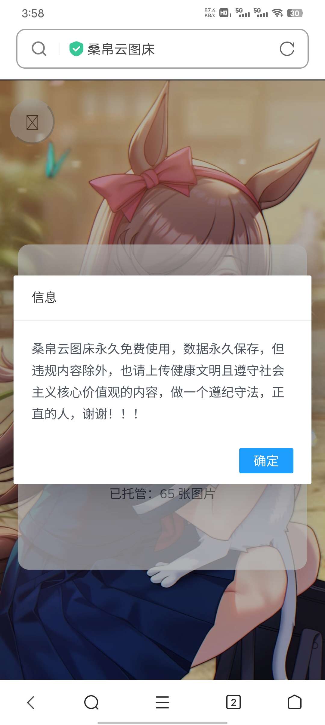 一款二次元背景的免费图床源码